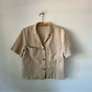 Everlane 100% Linen Short Sleeve Blouse